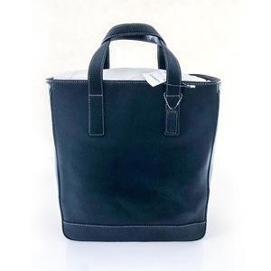 Coach Black Leather Tote Bag /  13 " tall  x  4.75" deep
